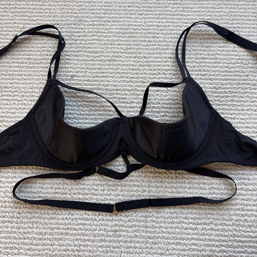 Hustler Bra 34B Underwire Black Demi